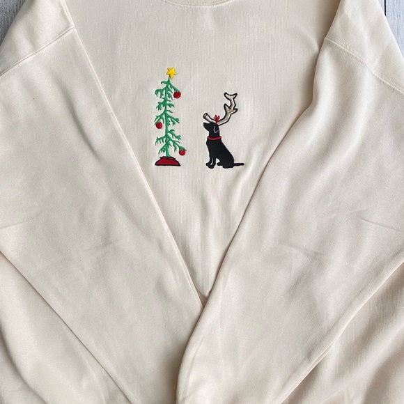 Christmas Lab Embroidered Sweatshirt - Picture 2 of 4